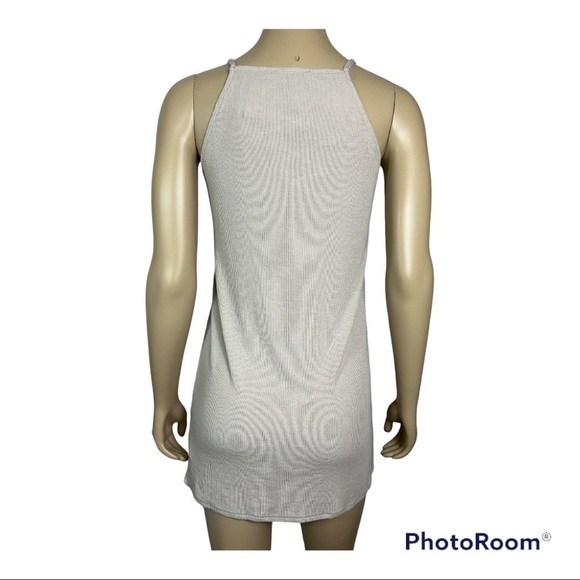 Easel Taupe Lace Accent V Neck Ribbed Tank Size Small NWT - Picture 3 of 9